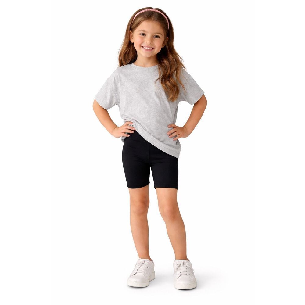 Pink Angel Girls 4 Black Cotton Spandex Stretch Biker Shorts